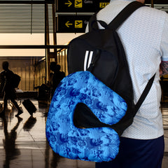 Manchester Blue Montage - Retro Football Travel Pillow