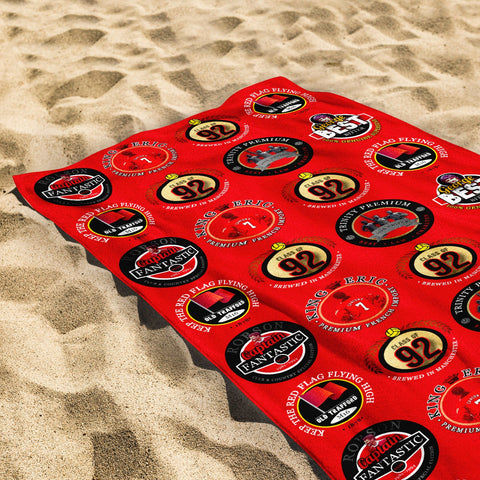 Manchester Red - Football Legends - Microfibre Beach Towel - 150cm x 75cm