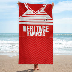 Middlesbrough - 1990 Home Shirt - Personalised Retro Beach Towel - 150cm x 75cm