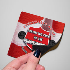 Middlesbrough Everywhere - Football Coaster - Square Or Circle