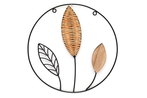 Rattan Leaf Metal Wall Deco 35cm