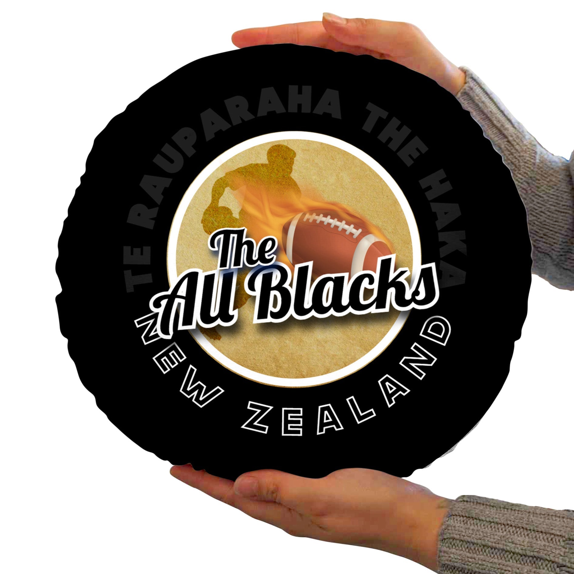 New Zealand Rugby Union All Blacks  - Legend Collection - Circle Cushion 14inch