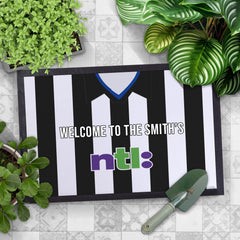 Newcastle 2001 Home Shirt - Personalised Retro Door Mat - 60cm x 40cm
