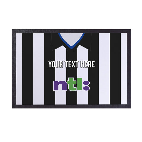 Newcastle 2001 Home Shirt - Personalised Retro Door Mat - 60cm x 40cm