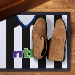 Newcastle 2001 Home Shirt - Personalised Retro Door Mat - 60cm x 40cm