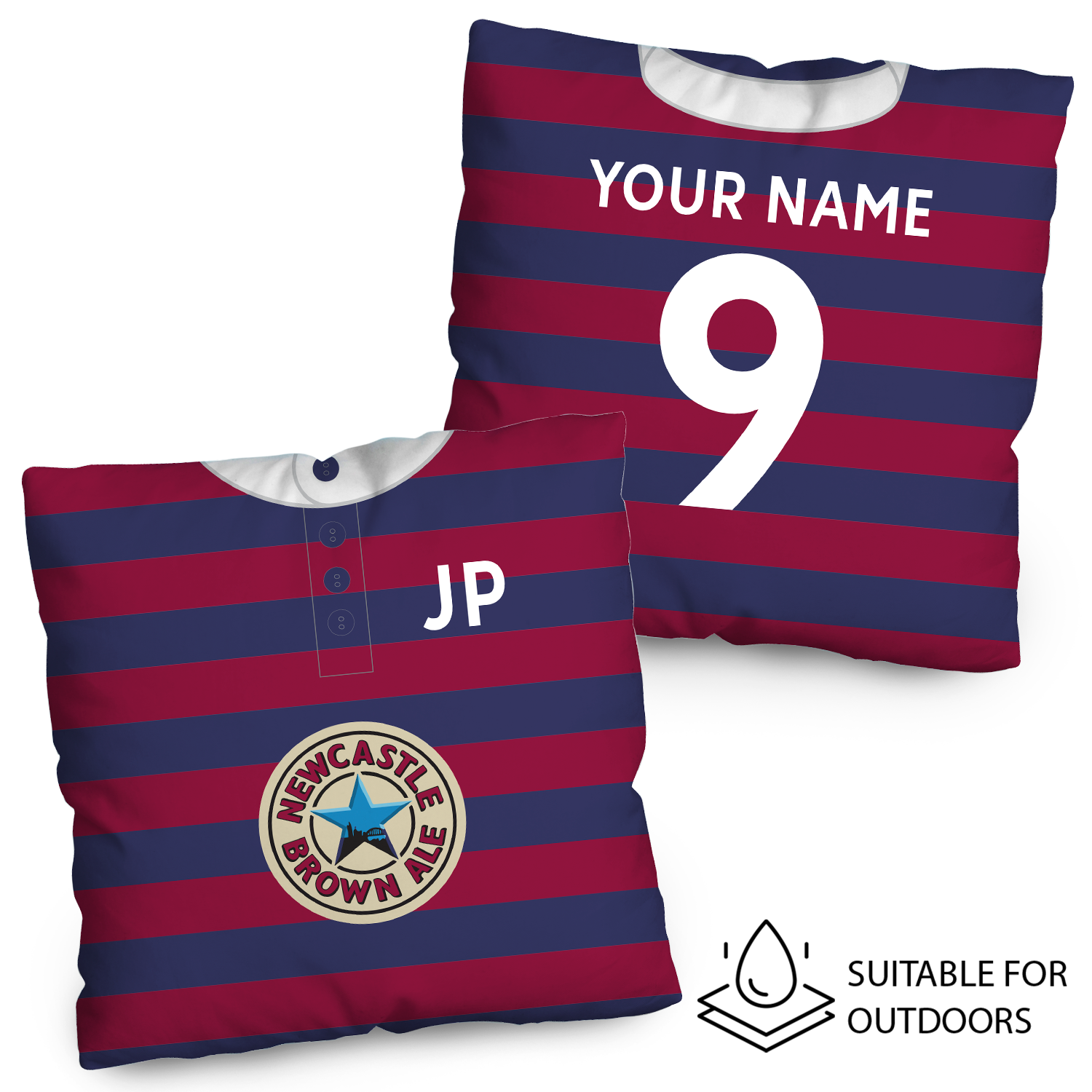 Newcastle -1996 Away Shirt - 45cm or 61cm Retro Showerproof Outdoor Cushion