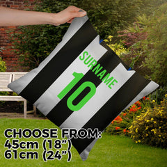 Newcastle - 2001 Home Shirt - 45cm or 61cm Retro Showerproof Outdoor Cushion