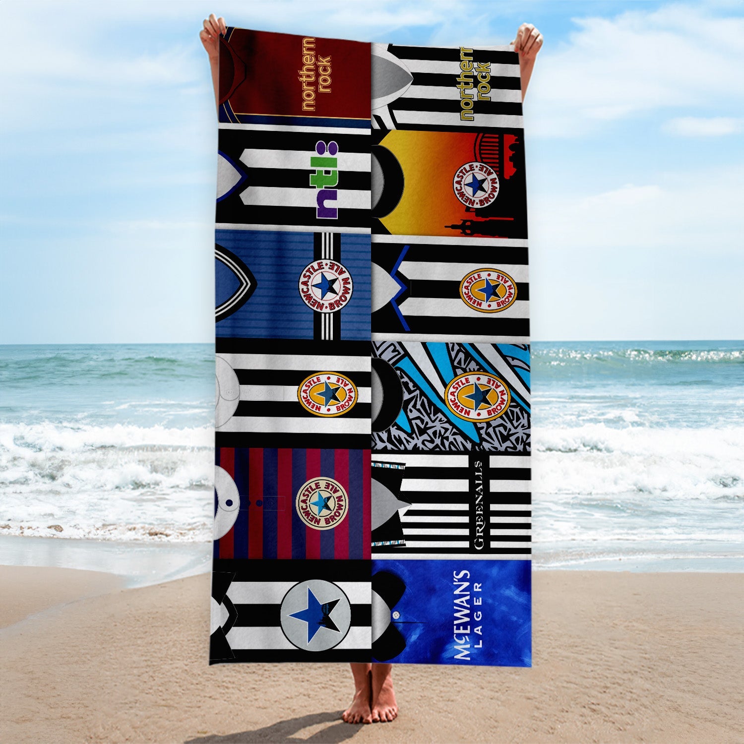 Newcastle - Kit Montage - Beach Towel - 150cm x 75cm
