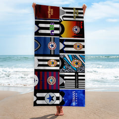 Newcastle - Kit Montage - Beach Towel - 150cm x 75cm