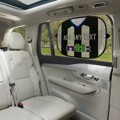 Newcastle 2001 Home Shirt - Personalised Retro Football Car Sun Shade - Set of 2