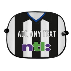 Newcastle 2001 Home Shirt - Personalised Retro Football Car Sun Shade - Set of 2