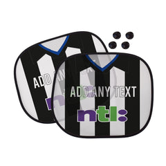 Newcastle 2001 Home Shirt - Personalised Retro Football Car Sun Shade - Set of 2