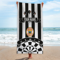 Darts Newcastle - 1996 Home - Personalised Lightweight, Microfibre Retro Beach Towel - 150cm x 75cm