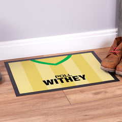 Norwich 1985 Home Shirt - Personalised Retro Door Mat - 60cm x 40cm