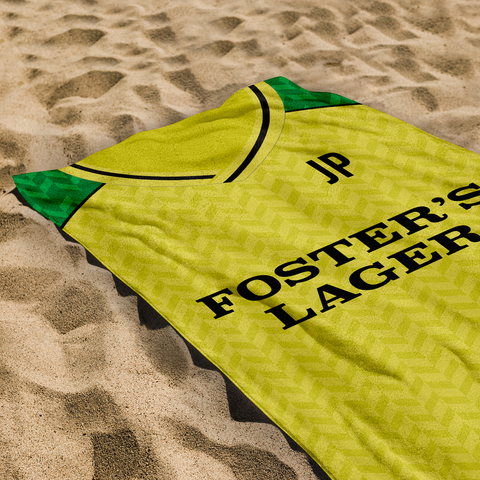 Norwich - 1986 - Home  Shirt - Personalised Vintage Beach Towel