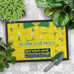 Norwich 1994 Home Shirt - Personalised Retro Door Mat - 60cm x 40cm