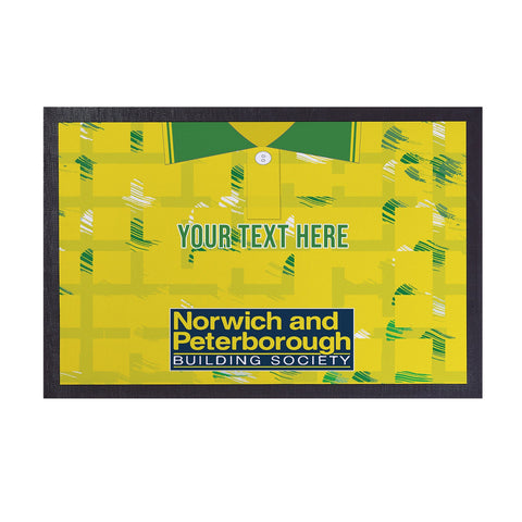 Norwich 1994 Home Shirt - Personalised Retro Door Mat - 60cm x 40cm