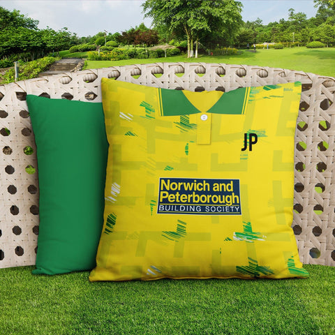 Norwich - 1994 Home Shirt - 45cm or 61cm Retro Showerproof Outdoor Cushion