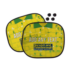 Norwich 1994 Home Shirt - Personalised Retro Football Car Sun Shade - Set of 2
