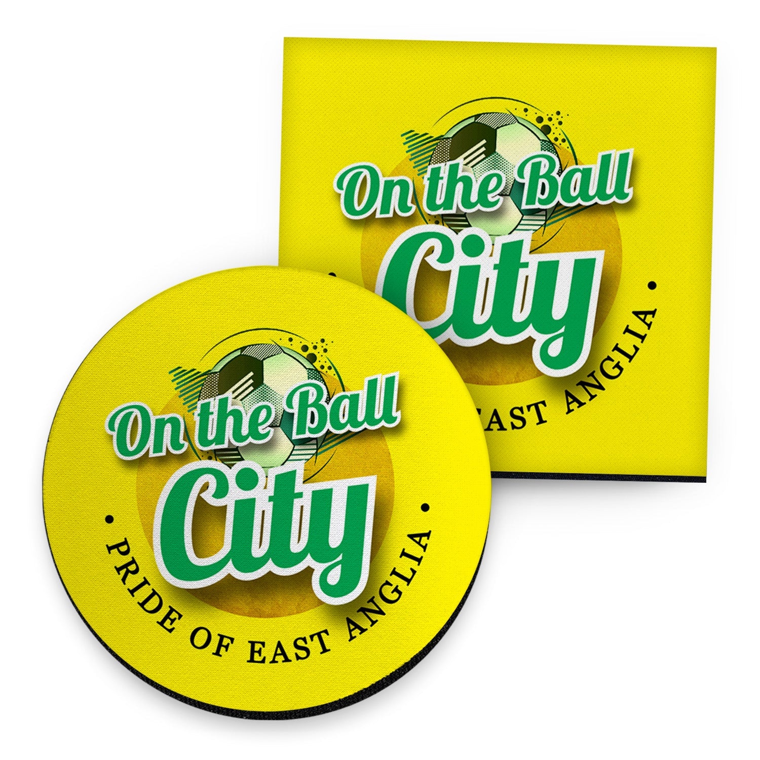 Norwich On the Ball - Football Coaster - Square Or Circle