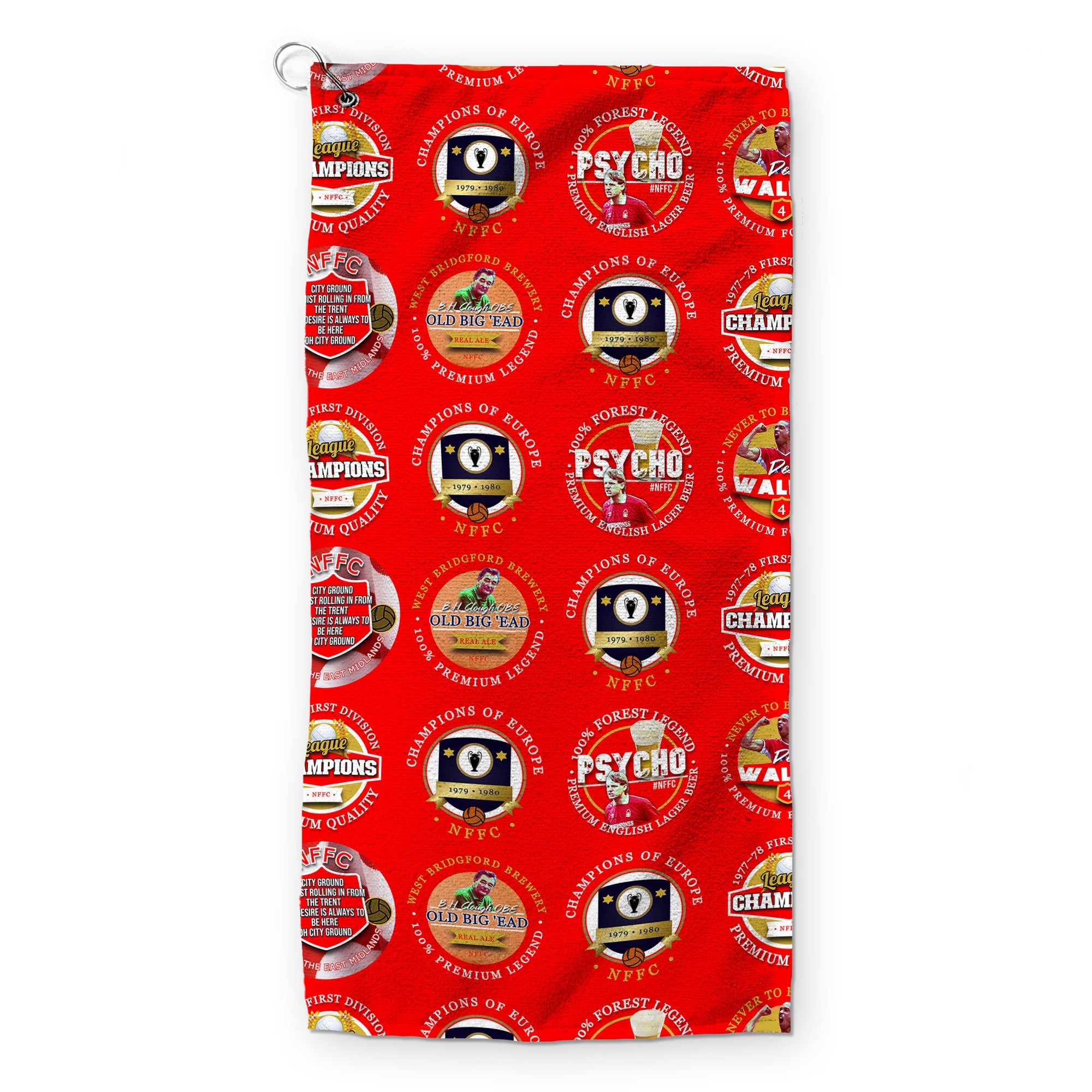 Nottingham - Football Legends - Retro Lightweight, Microfibre Golf Towel
