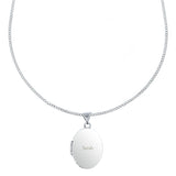 Personalised Name Only Sterling Silver Oval Locket Necklace