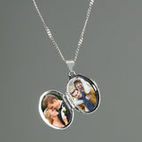 Personalised Name Only Sterling Silver Oval Locket Necklace