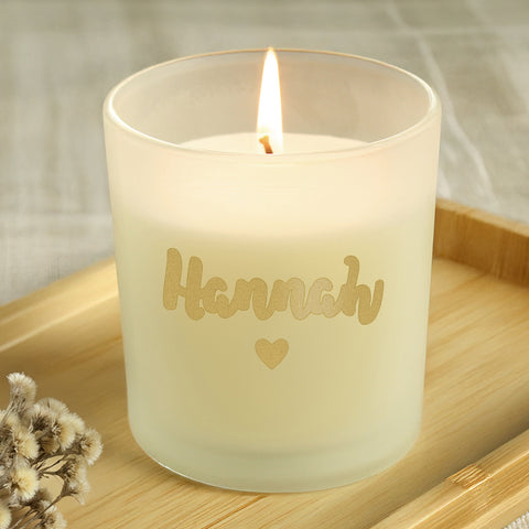 Personalised Gold Name Scented Jar Candle