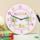 Personalised Pink Animal Alphabet Clock