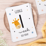 Personalised Animals Baby Milestone Cards