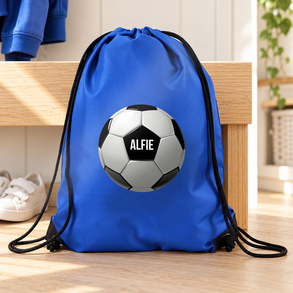 Personalised Football Blue Kit Bag