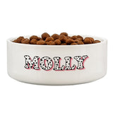 Personalised Pink Spots Name 15cm Medium Pet Bowl