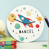 Personalised Solar Space Large Wooden Clock