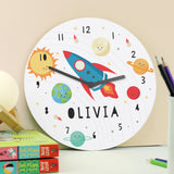 Personalised Solar Space Large Wooden Clock