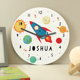 Personalised Solar Space Large Wooden Clock