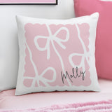 Personalised Pink Bow Cushion