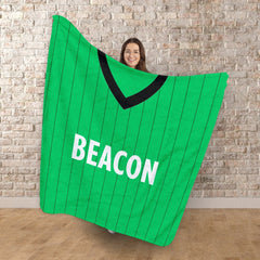 Plymouth Retro 1983 Home Shirt - Personalised Retro Fleece Blanket 150cm X 150cm