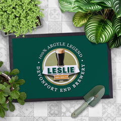 Plymouth Leslie  - Football Legends - Door Mat -60cm X 40cm