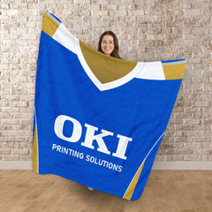 Portsmouth 2007 Home Shirt - Personalised Retro Fleece Blanket 150cm X 150cm