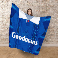 Portsmouth 1993 Home Shirt - Personalised Retro Fleece Blanket 150cm X 150cm