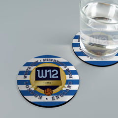 The Hoops W12 - Football Coaster - Square Or Circle