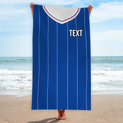 Rangers - 1984 Home Shirt - Personalised Retro Beach Towel - 150cm x 75cm
