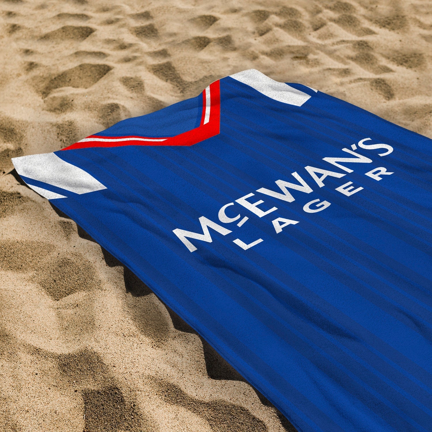 Rangers - 1992 Home Shirt - Personalised Retro Beach Towel - 150cm x 75cm