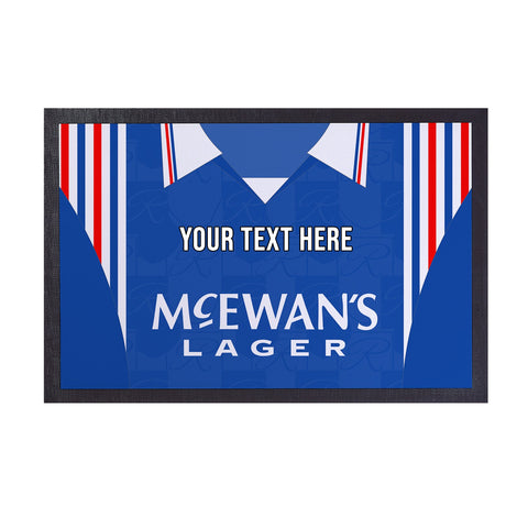 Rangers 1996 Home Shirt - Personalised Retro Door Mat - 60cm x 40cm