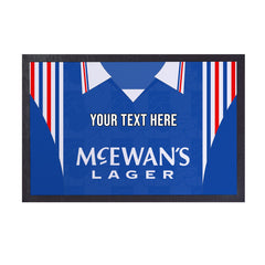 Rangers 1996 Home Shirt - Personalised Retro Door Mat - 60cm x 40cm