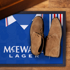 Rangers 1996 Home Shirt - Personalised Retro Door Mat - 60cm x 40cm