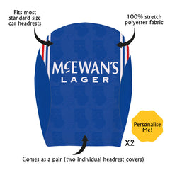 Rangers 1996 Home - Retro Football Shirt - Pack of 2 - Car Seat Headrest Covers