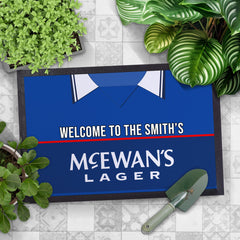 Rangers 1998 Home Shirt - Personalised Retro Door Mat - 60cm x 40cm