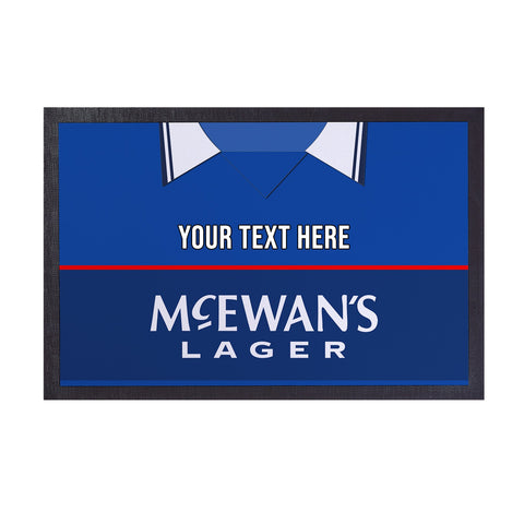 Rangers 1998 Home Shirt - Personalised Retro Door Mat - 60cm x 40cm