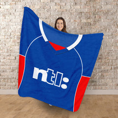 Rangers - 2001 Home Shirt - Personalised Retro Fleece Blanket